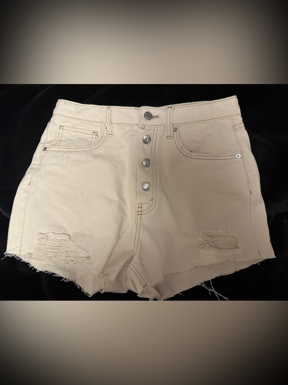 NEW Wild Fable Highest Rise Cutoff Denim Shorts OFF WHITE Women's 6 / 28 Waist